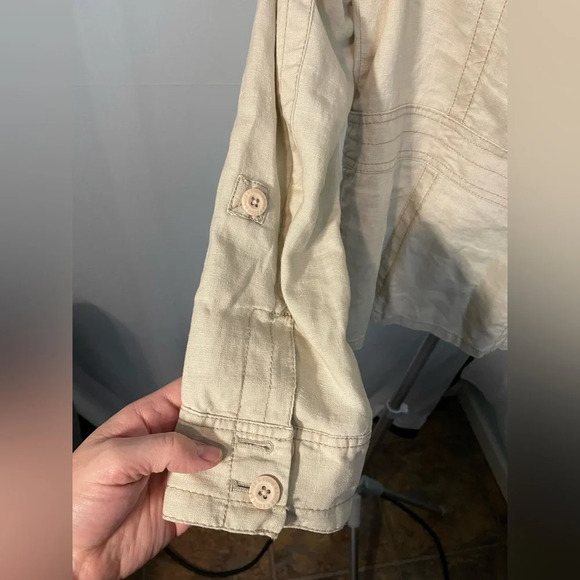 Eddie Bauer 100% linen vintage utility military jacket - Picture 8 of 15